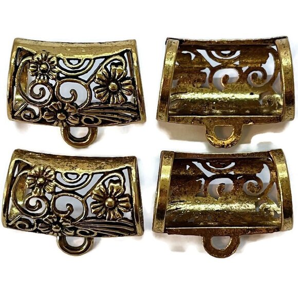 As Low As $2 Antique Gold Scarf Tibetan Style CCB Hangers Bail Floral (4) - Picture 3 of 5